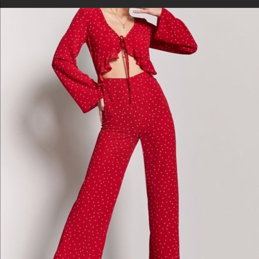 NWT Forever 21 Red Polka Dot Jumpsuit